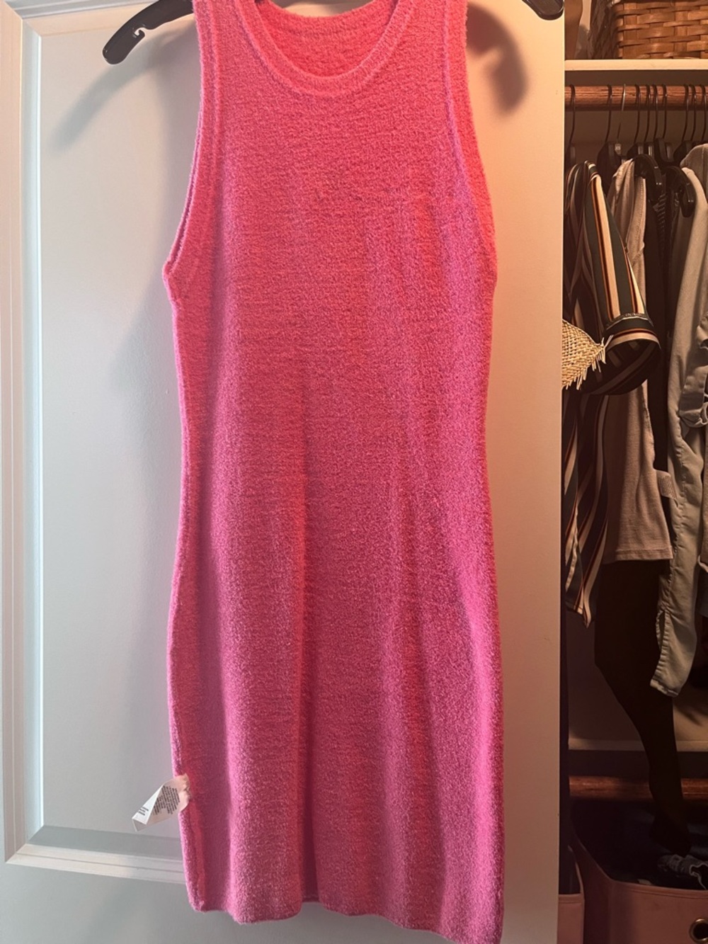 Alice + Olivia Sleeveless Midi Knit Dress in Hot Pink